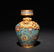 A GILT BRONZE CLOISONNE ENAMEL DRAGON VASE - 2
