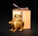A GILT-BRONZE LION BURNER