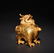 A GILT-BRONZE LION BURNER - 3