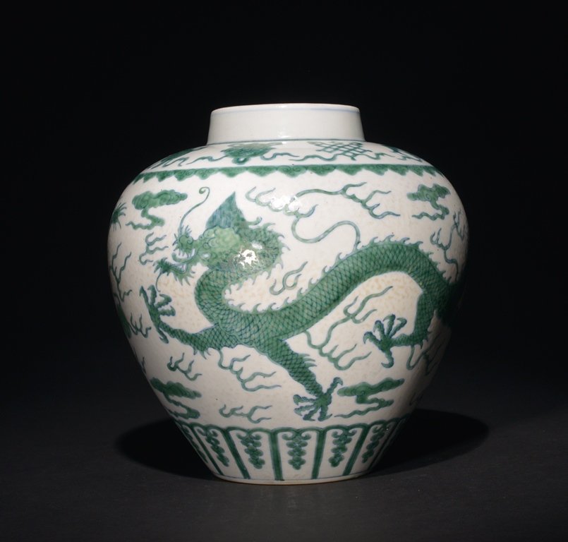 A GREEN-GLAZED DRAGON JAR (1 of 4)