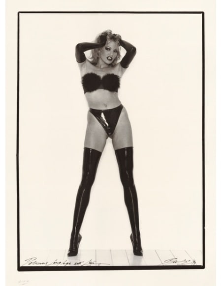 Bob Carlos Clarke Delicious Long Legs (Tricia / Rubber Tights), 1990 Sold After: Bob Carlos Clarke Delicious Long Legs (Tricia / Rubber Tights), 1990 photo printed on high quality Kodak paper, Measurements 8 x 10 in. These items are part of an estate sale and we are a consignment 