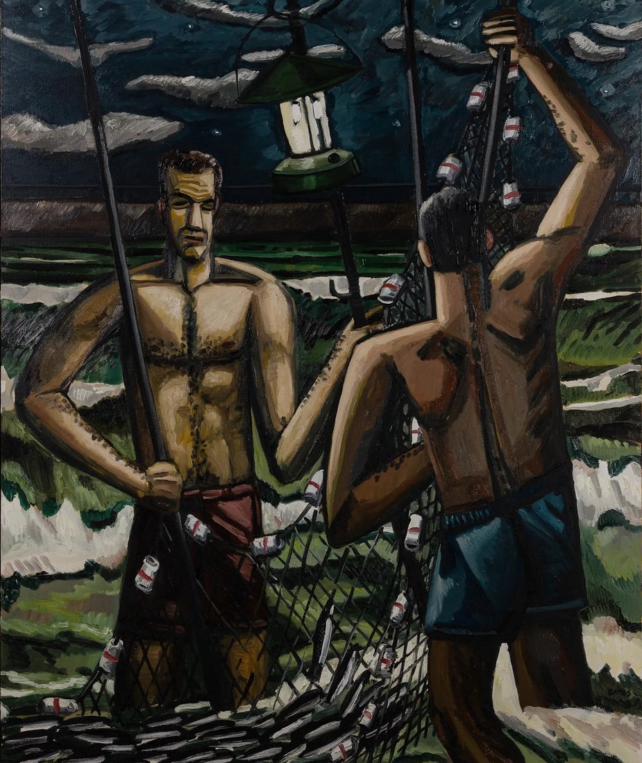 David Bates "Bait Fish" Offset Lithograph Sold After: David Bates "Bait Fish" Offset Lithograph - Measures 72 X 60 Inches. These items are part of an estate sale and we are a consignment based Auction House. All auction lots are sold strictly "AS IS."