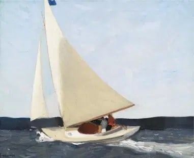 Edward Hopper - Sailing Print. Sold After: Edward Hopper - Sailing, Print. 21.50 x 17.75 inches. These items are part of an estate sale and we are a consignment based Auction House. All auction lots are sold strictly "AS IS." Any condition rep
