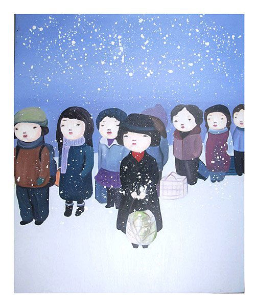 LIN HAIRONG, Snow, oil on canvas (framed), modern: LIN HAIRONG, Snow, oil on canvas (framed), modern times, 100x120cm