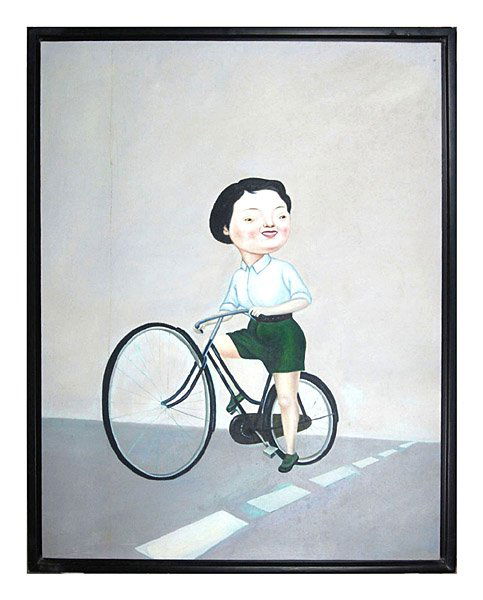 LIN HAIRONG, Romance, oil on canvas (framed), mode: LIN HAIRONG, Romance, oil on canvas (framed), modern times, 106x81cm