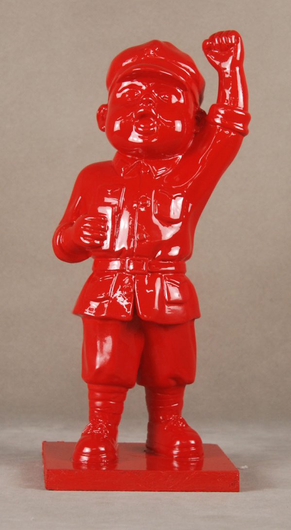A mix-material statue features of the boy Red Guard: H:28cm, Anonymous, New Chinese Contemporary Art series. Red Guard composed largely of students and were formed under an already established state to advance the interests of one faction of the Communi