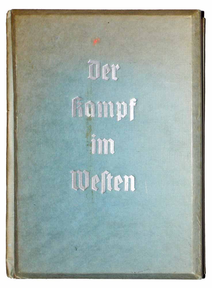 UNUSUAL GERMAN WWII STEREOVIEW BOOK: Translates as, "The Battle in the West". Book copyright 1940. Written by Hasso von Vedel, from the general staff, and Reich leader Heinrich Hanson. The book seems to focus on the subjugation of France
