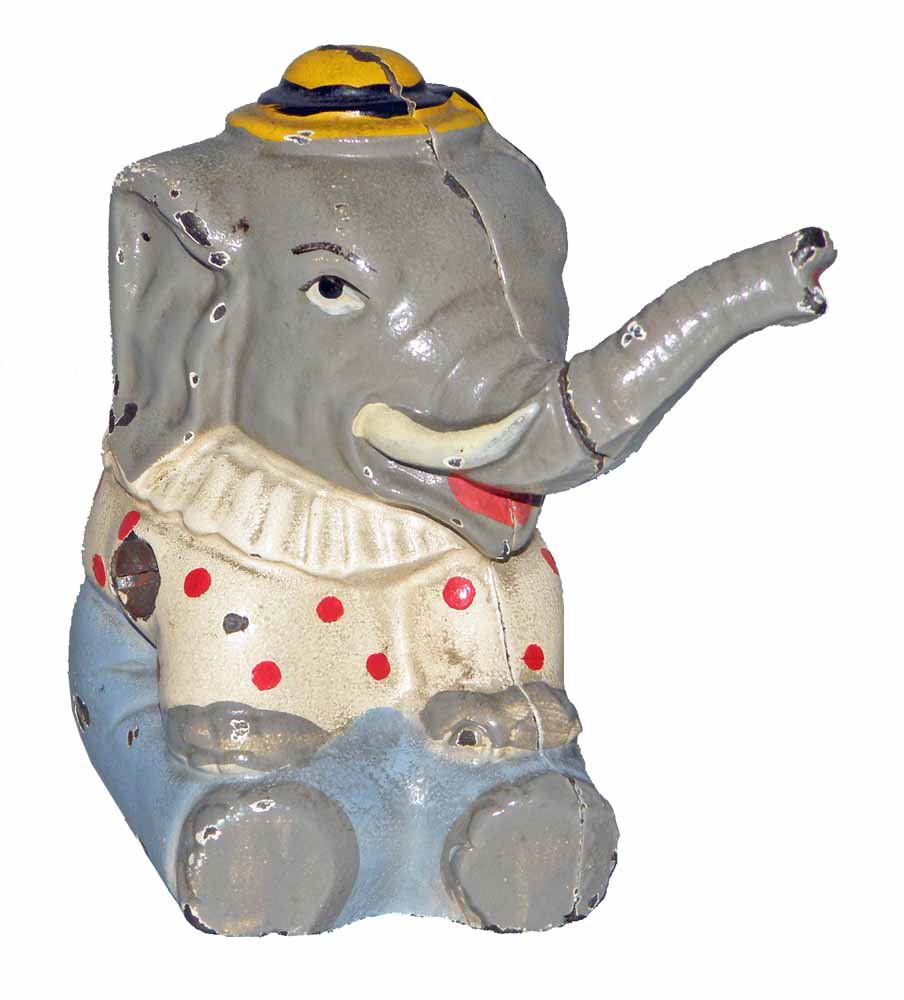 HUBLEY CAST IRON ELEPHANT BANK
