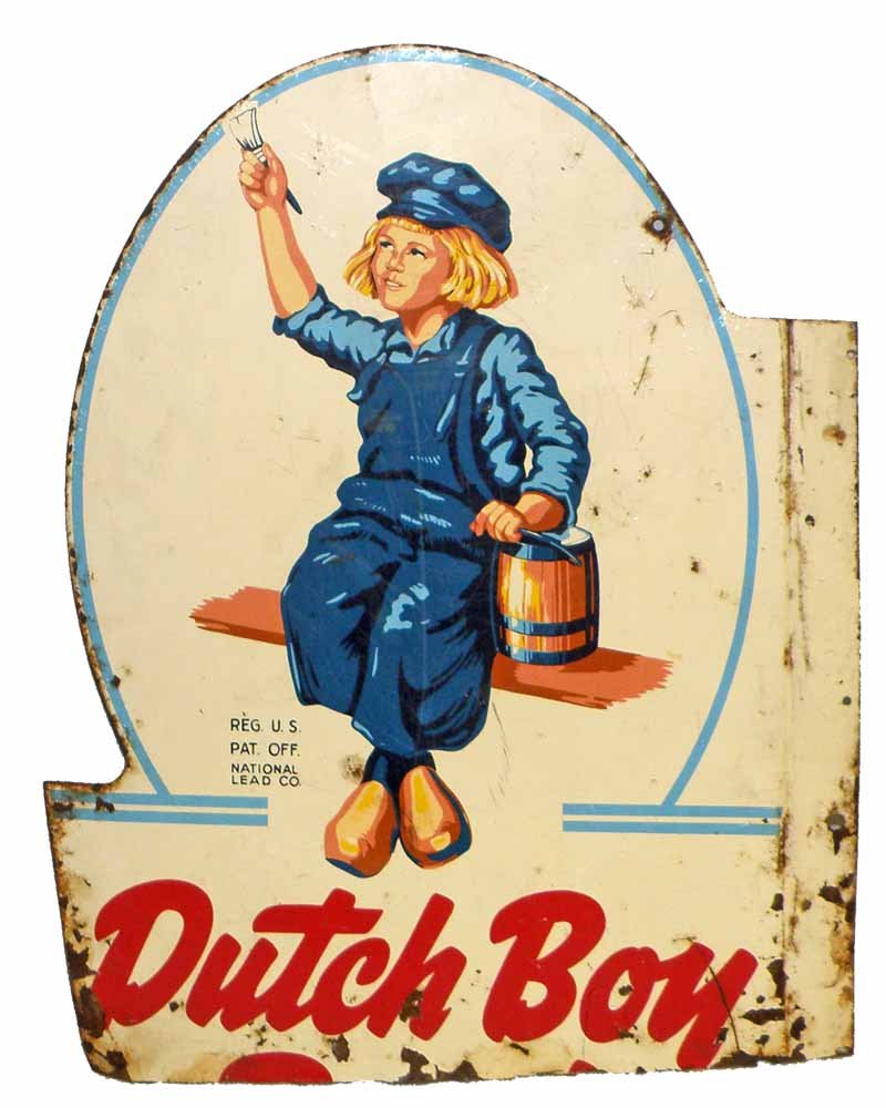 レア Dutch Boy Paints ダッチボーイ 看板 Dutch Boy Paint Flange Sign
