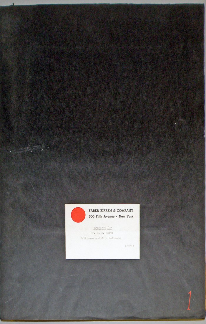 GROUP OF B&O RAILROAD MAINTENANCE SHOP PHOTOS: Has nine of ten. Dated 5-8-44. Produced by Faber Birren & Co for Mr. R.B. White for B&O railroad. Very interesting group of war time photos each with a summary. Some photos have aging. Size: 20 1/2" x
