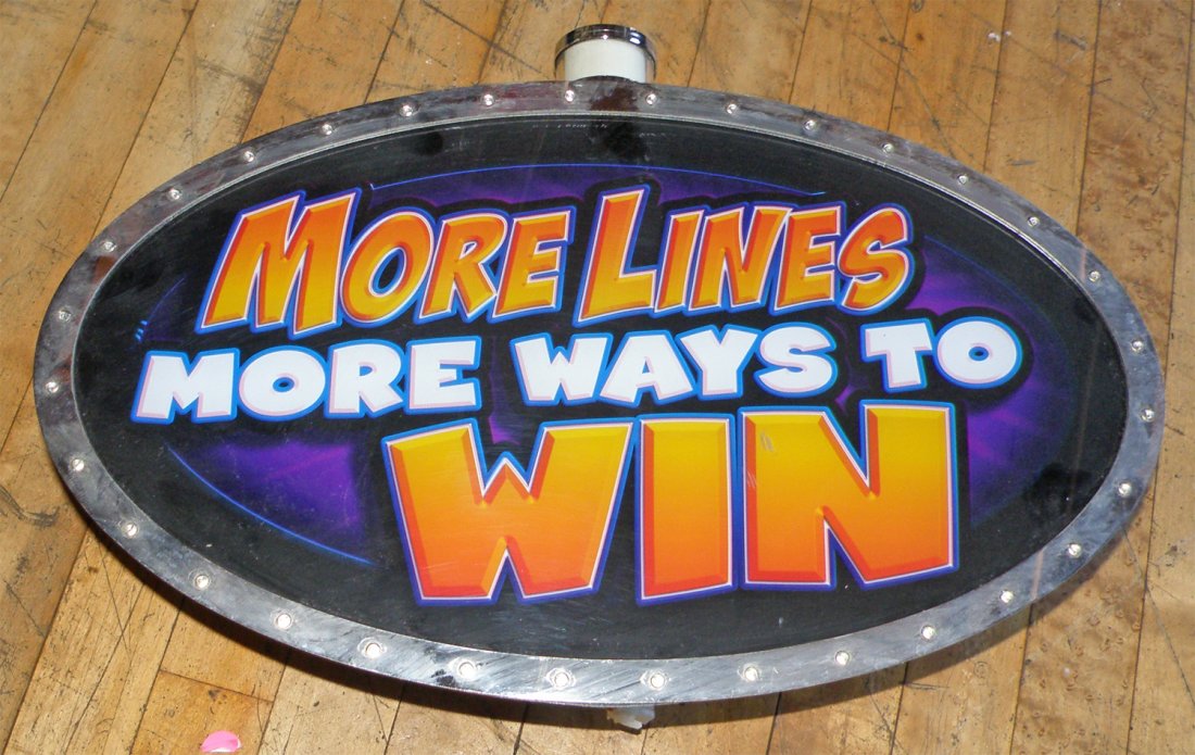 LIGHT UP SLOT MACHINE TOPPER: More lines, more ways to win. 19" wide x 17" tall