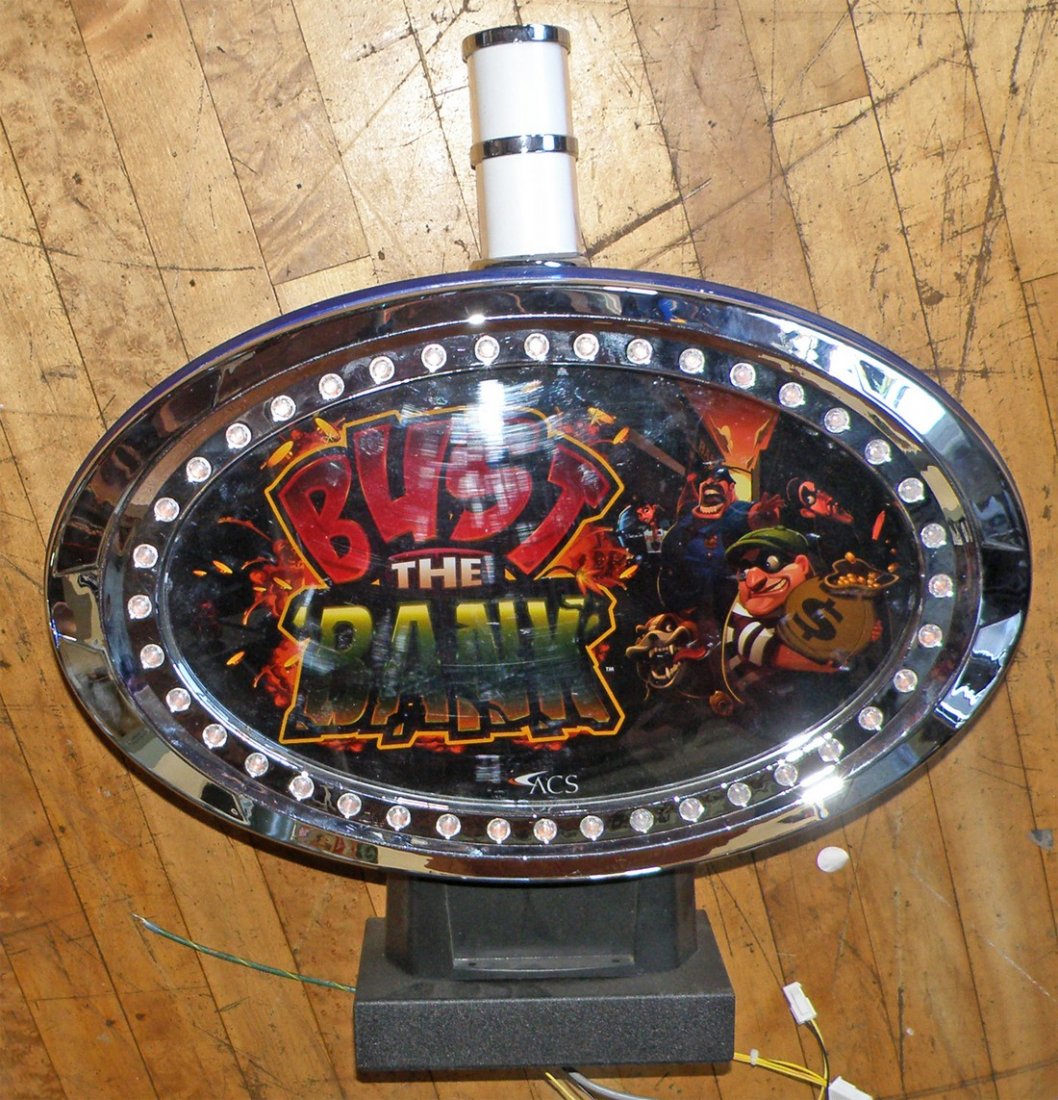 LIGHT UP SLOT MACHINE TOPPER: Bust the bank. 20" wide x 22" tall