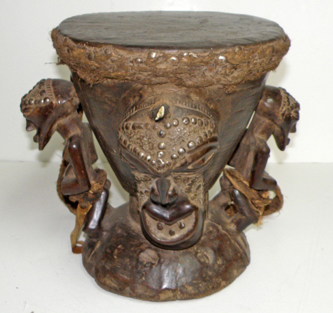 SONGYE CARVED FIGURAL DRUM (1 of 2)