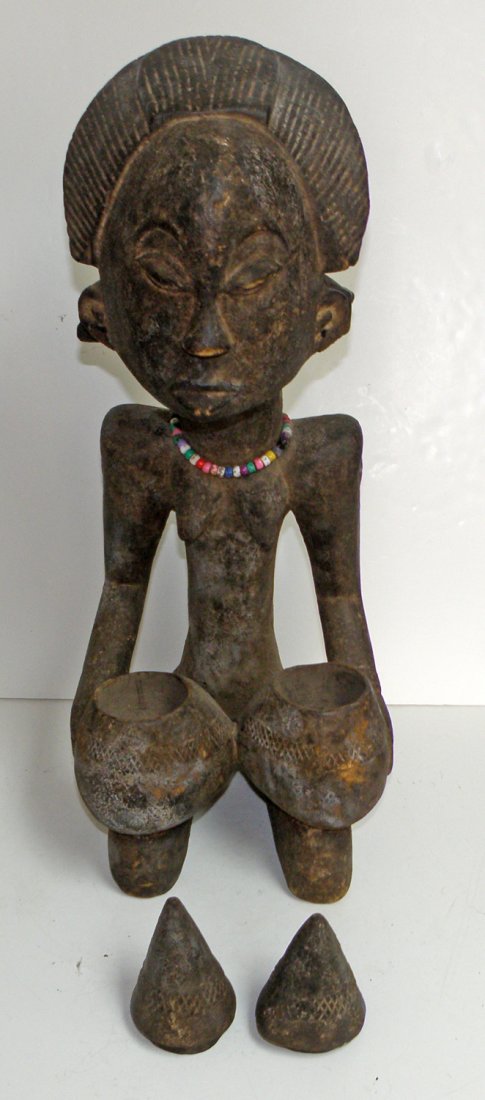 CARVED WOOD LUBA ANCESTTRAL FIGURE (1 of 3)