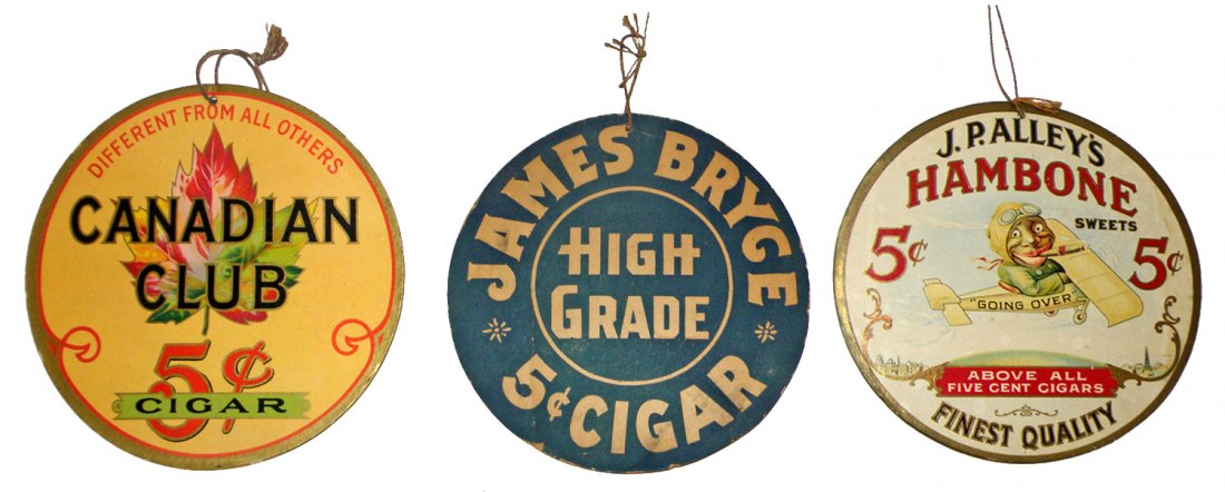 THREE ORIGINAL TOBACCO CIGAR FAN PULLS (1 of 2)