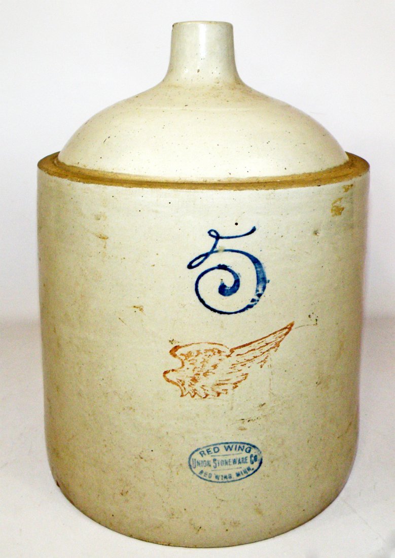 FIVE GALLON REDWING CROCK (1 of 3)