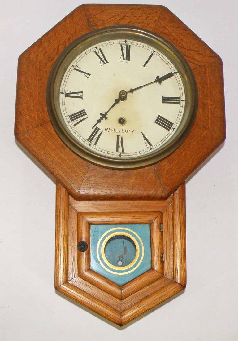 SMALL WATERBURY WALL CLOCK (1 of 4)
