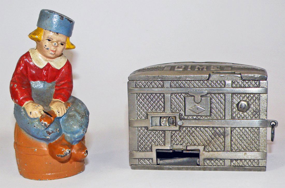 TWO CAST IRON BANKS (1 of 5)