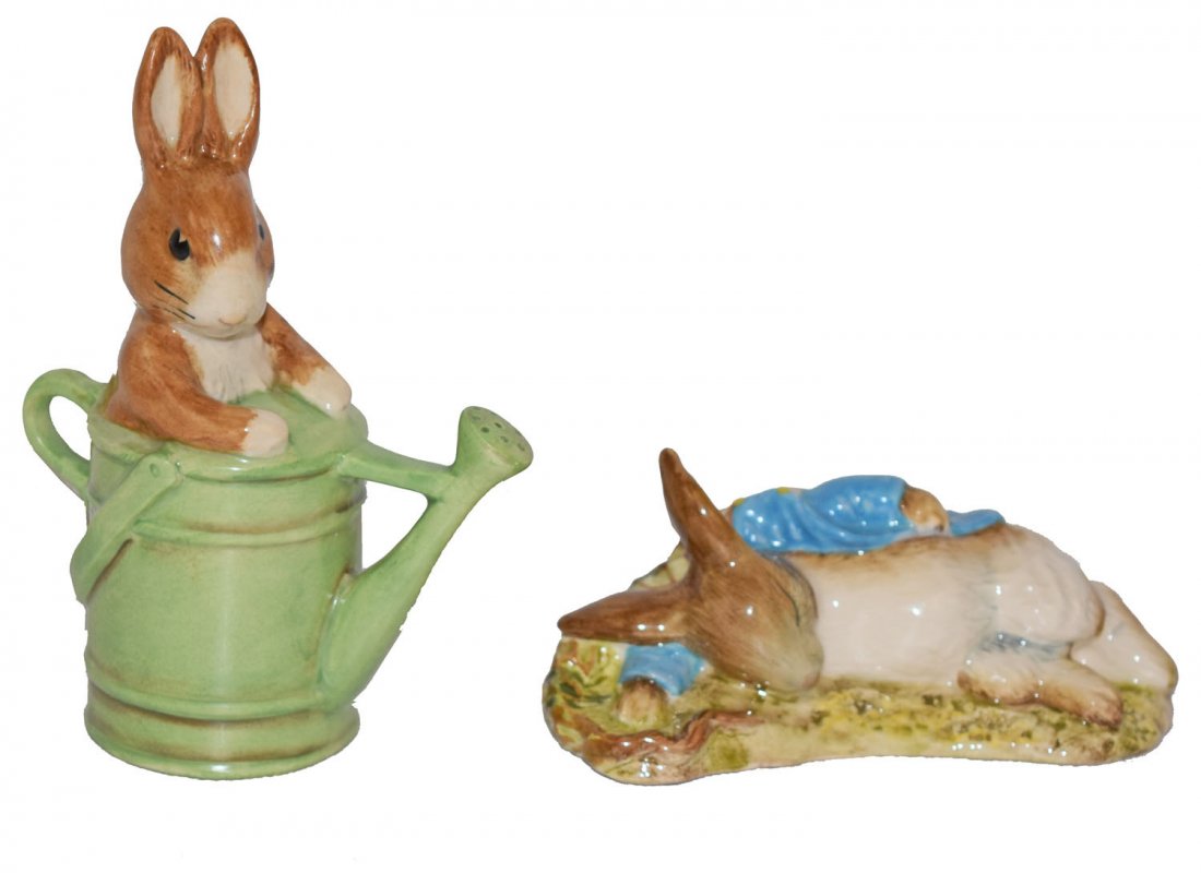 TWO BEATRIX POTTER PETER RABBIT FIGURES (1 of 2)