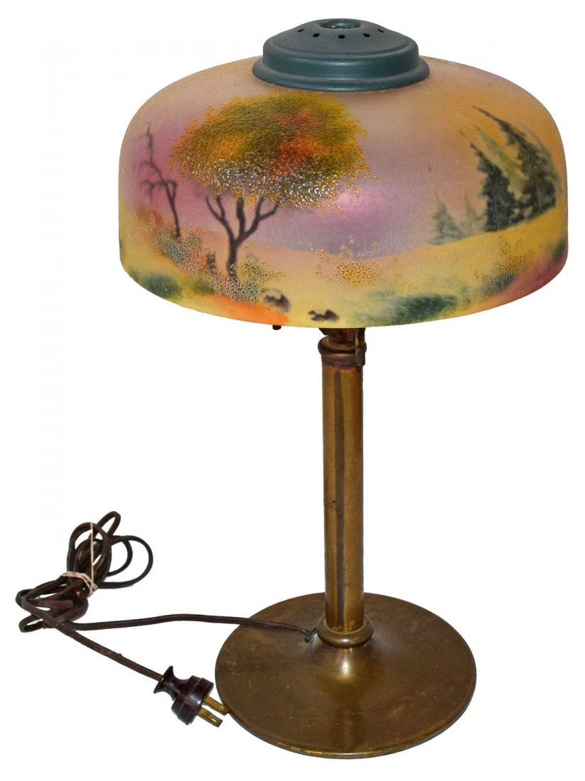 REVERSE ON GLASS TABLE LAMP (1 of 6)