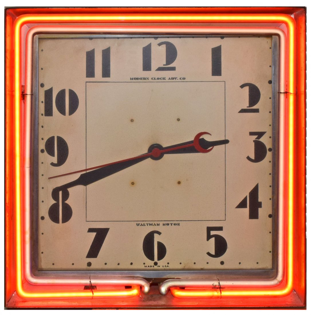 1930's NEON ADVERTISING CLOCK (1 of 6)