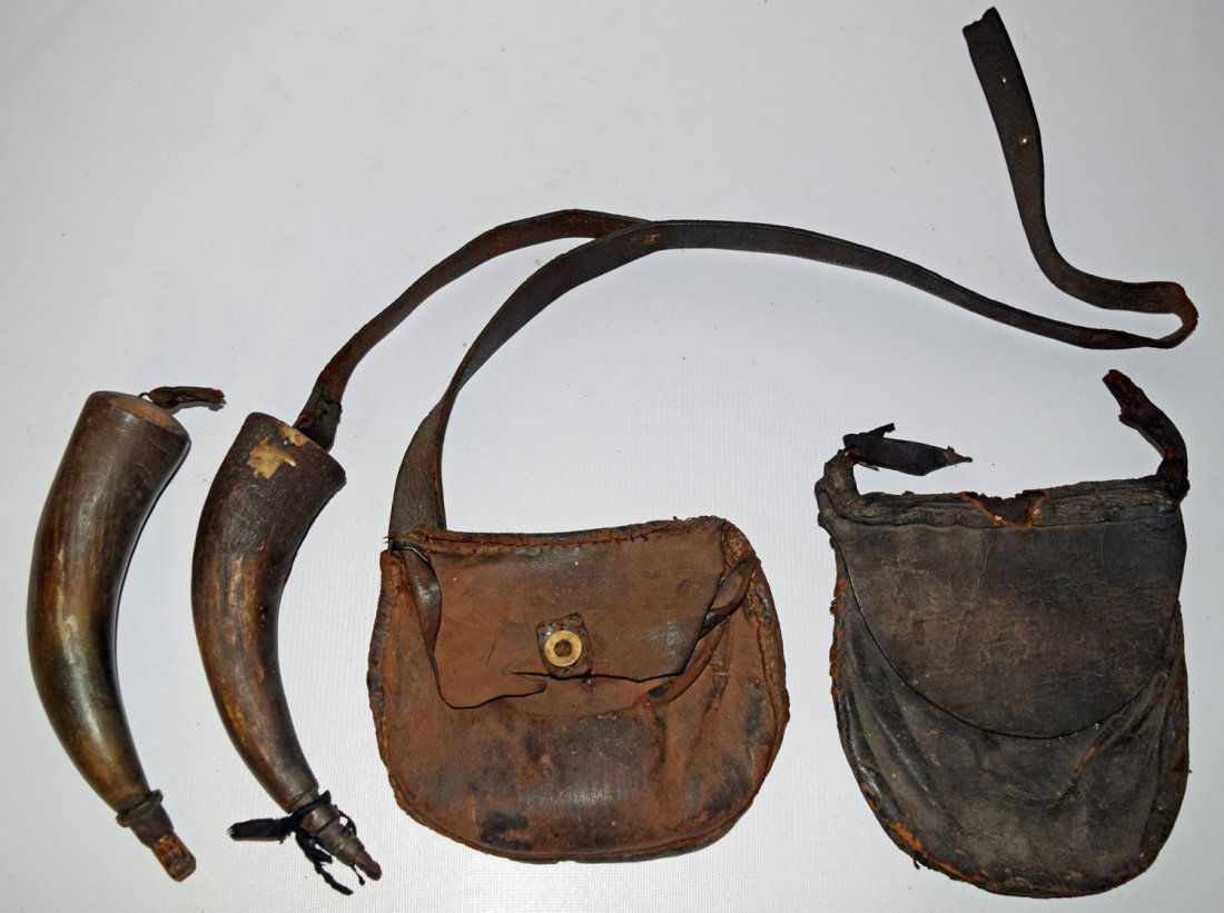 TWO 19TH CENTURY HUNTING POUCHES (1 of 2)