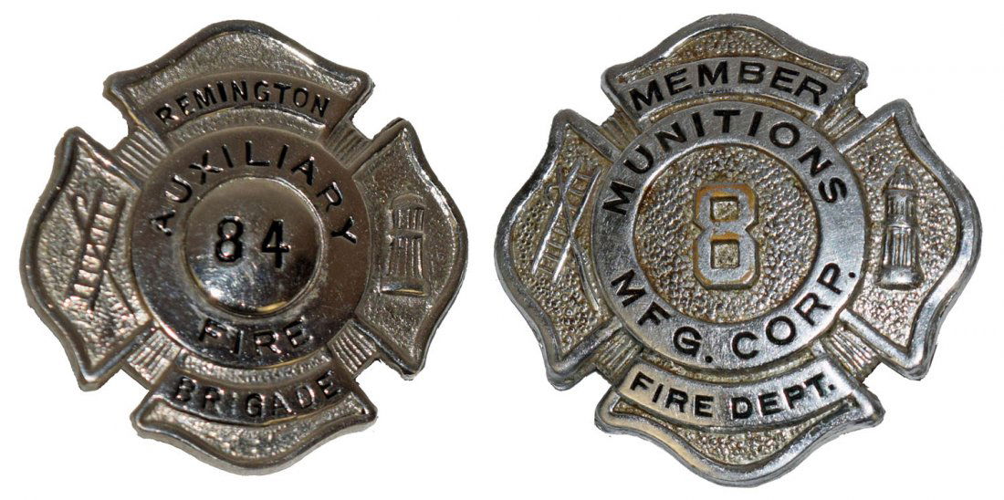 TWO MUNITIONS DEPOT FIRE BADGES (1 of 2)