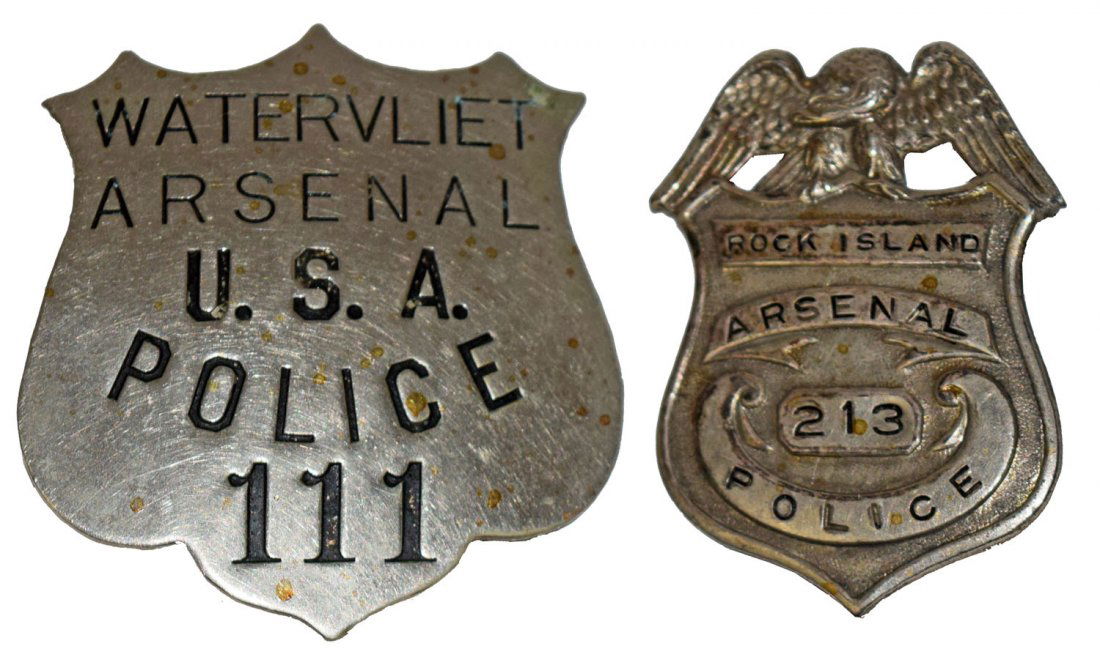 TWO U.S. ARSENAL POLICE BADGES (1 of 2)