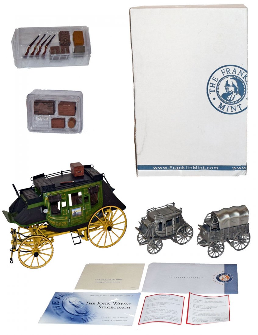 BOXED FRANKLIN MINT OVERLAND STAGECOACH. (1 of 4)
