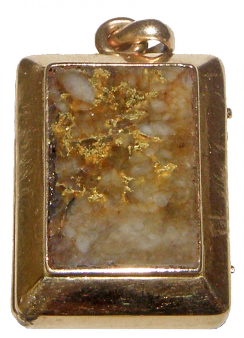 14K GOLD QUARTZ LOCKET (1 of 4)