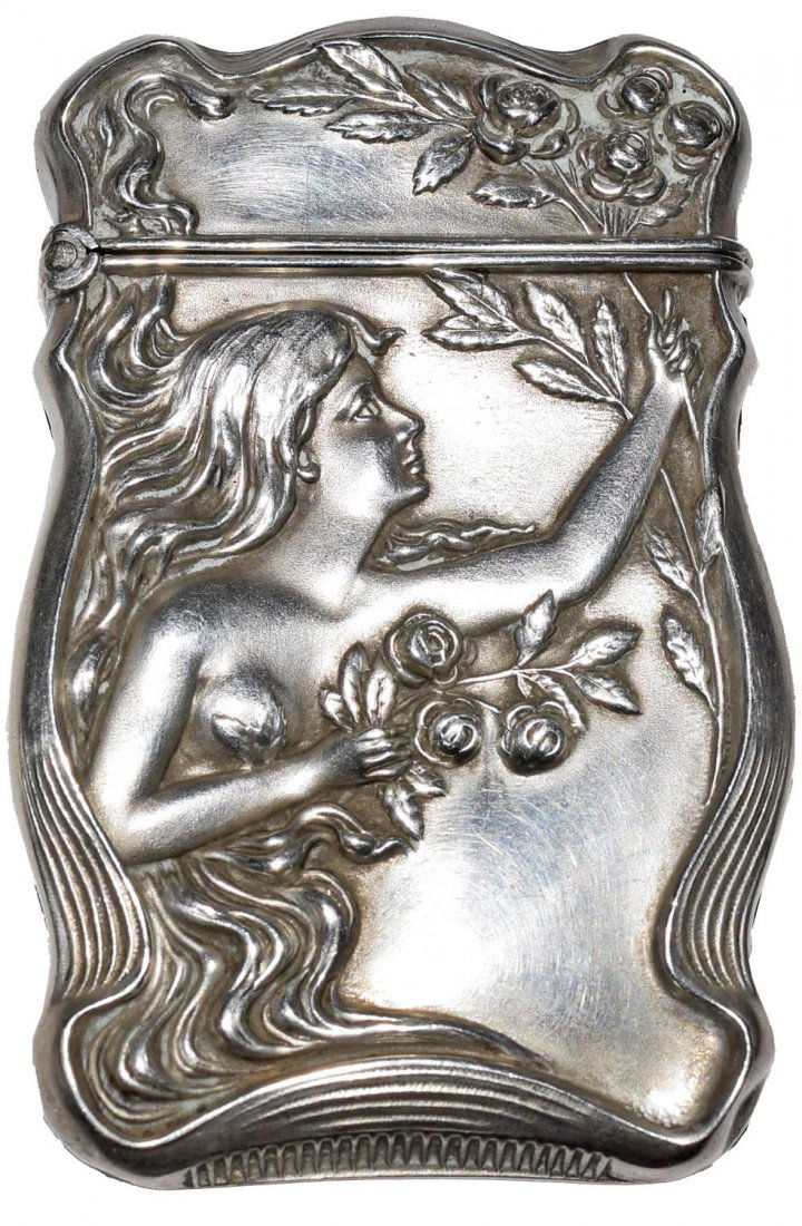 STERLING SILVER ART NOUVEAU MATCH SAFE (1 of 3)