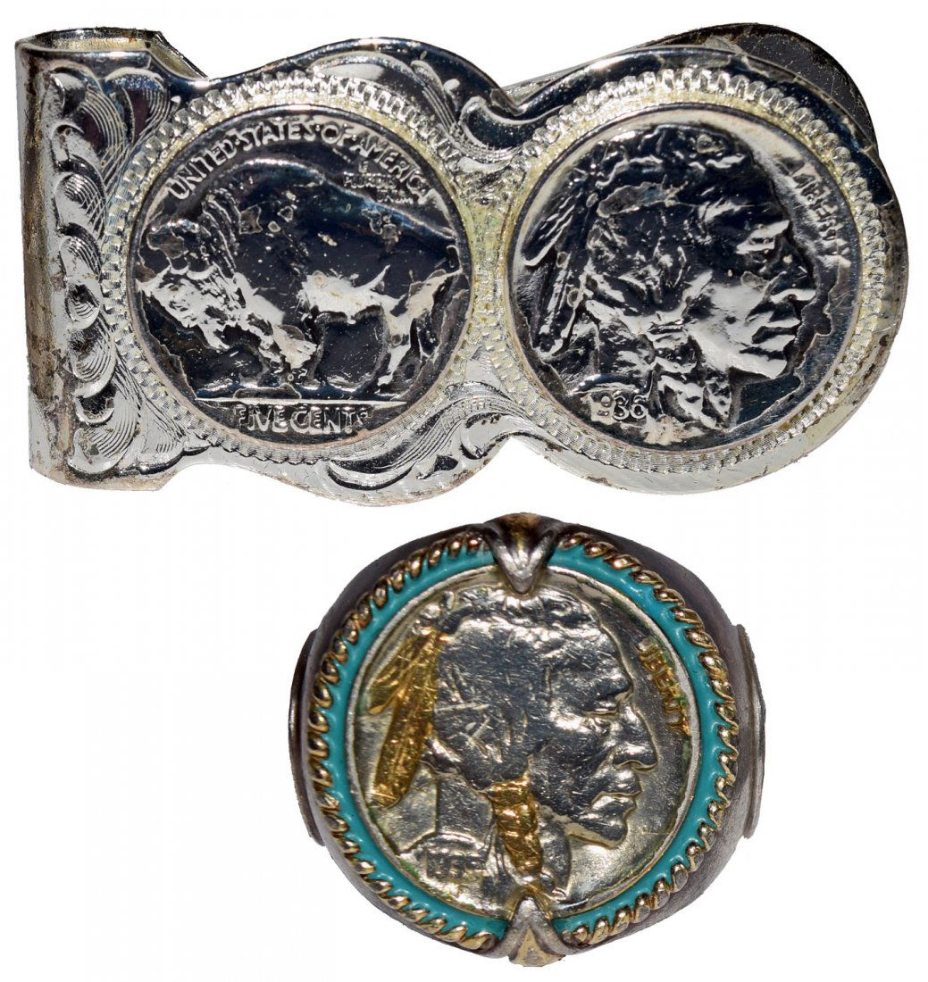 TWO BUFFALO NICKEL JEWELRY ITEMS (1 of 2)