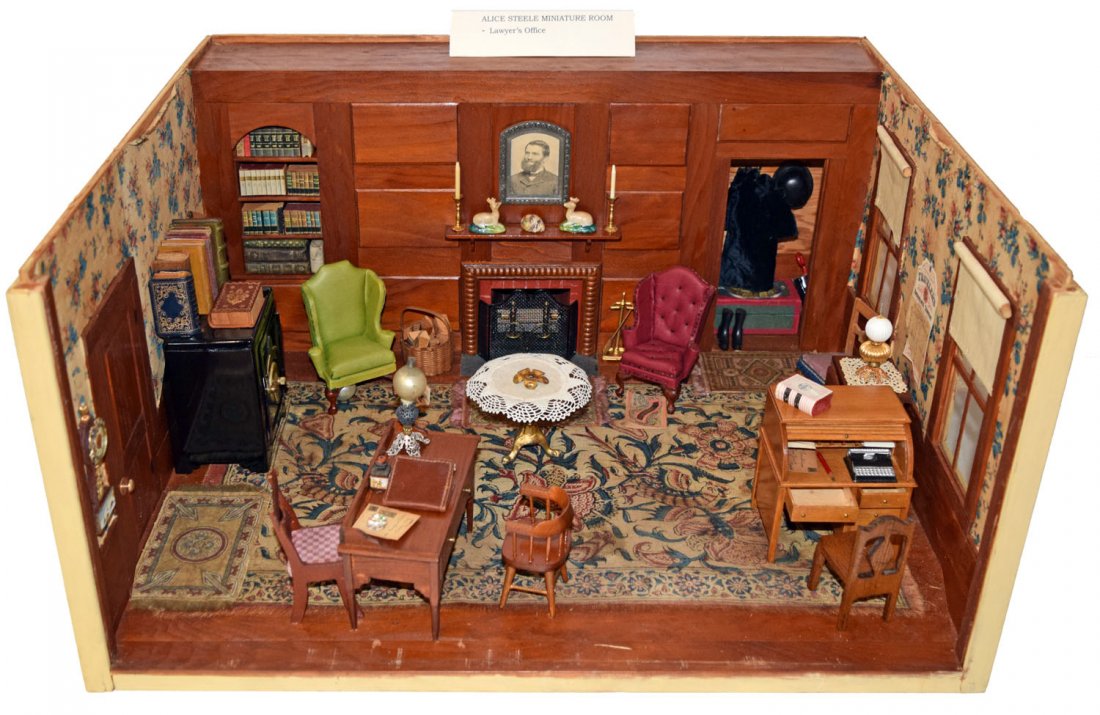 ALICE STEELE DOLL HOUSE MINIATURE OFFICE (1 of 4)