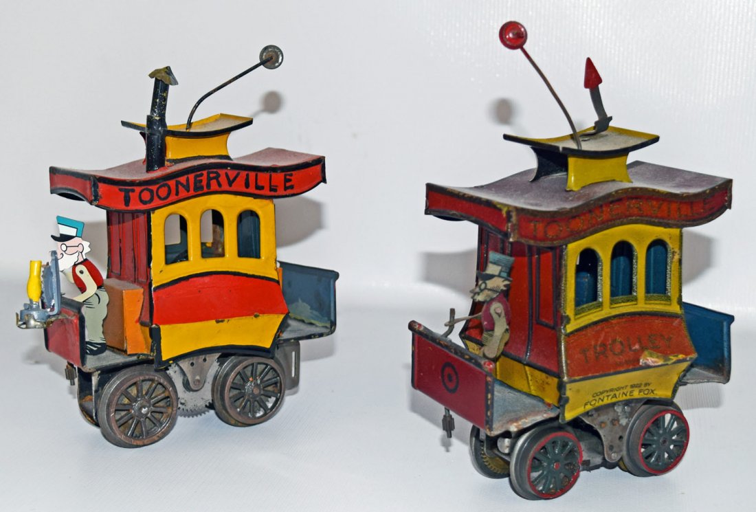 TWO TIN TOONERVILLE TROLLEYS (1 of 4)