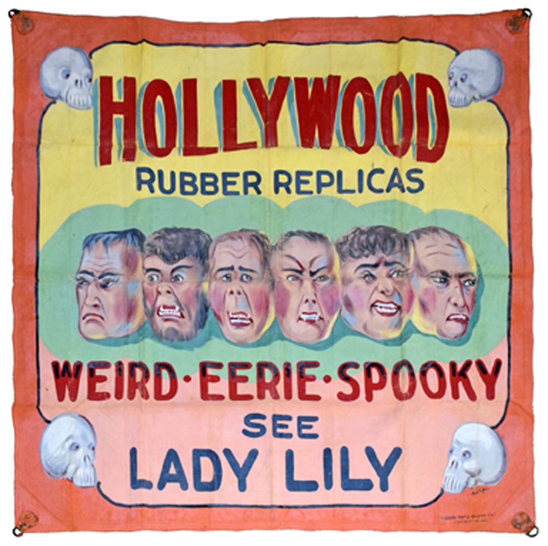 "HOLLYWOOD RUBBER REPLICAS" SIDESHOW BANNER (1 of 2)