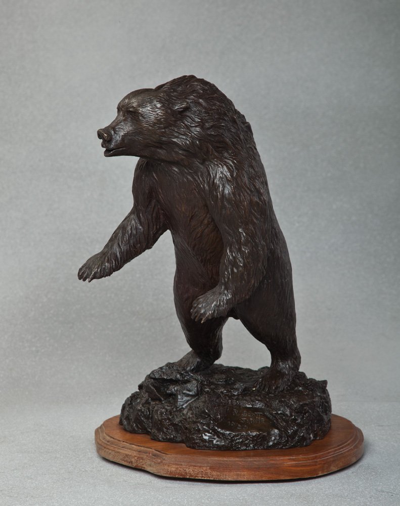 R. Scott Jarvie (20th c.): Standing Grizzily Bronze 10” x 10” x 16” tall with base 10/20