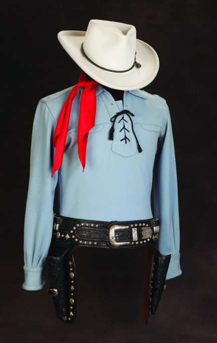 Edward Bohlin Buscadero Lone Ranger Double-Holster Gun: Presented to Clayton Moore by Bohlin owner, Danny Lang Jr. in 1986 and used by Moore in frequent personal appearances while portraying the Lone Ranger from 1987 until his death in 1999. Boldly carved