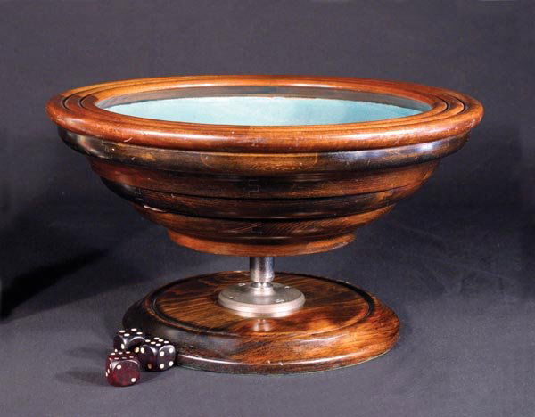 Scarce "Hyronemous" Tub: Early Gambling Device popular in old west saloons as an alternative to chuck-a-luck and far more profitable for the proprietors. Pictured in the 1890s H C Evans catalog. Measures 10" tall x 18" diamet