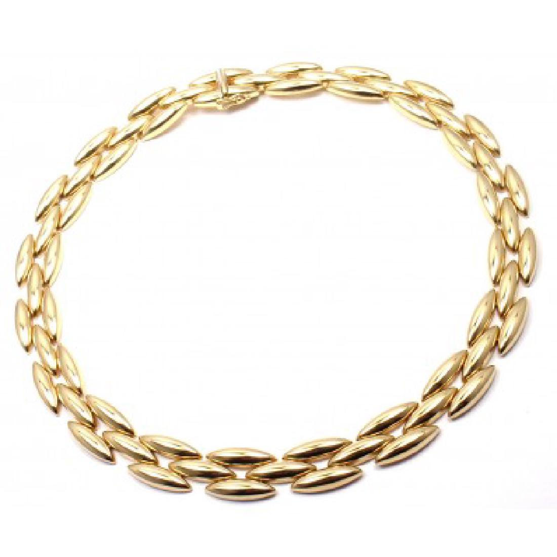 CARTIER GENTIANE 18K THREE ROW RICE LINK NECKLACE (1 of 6)