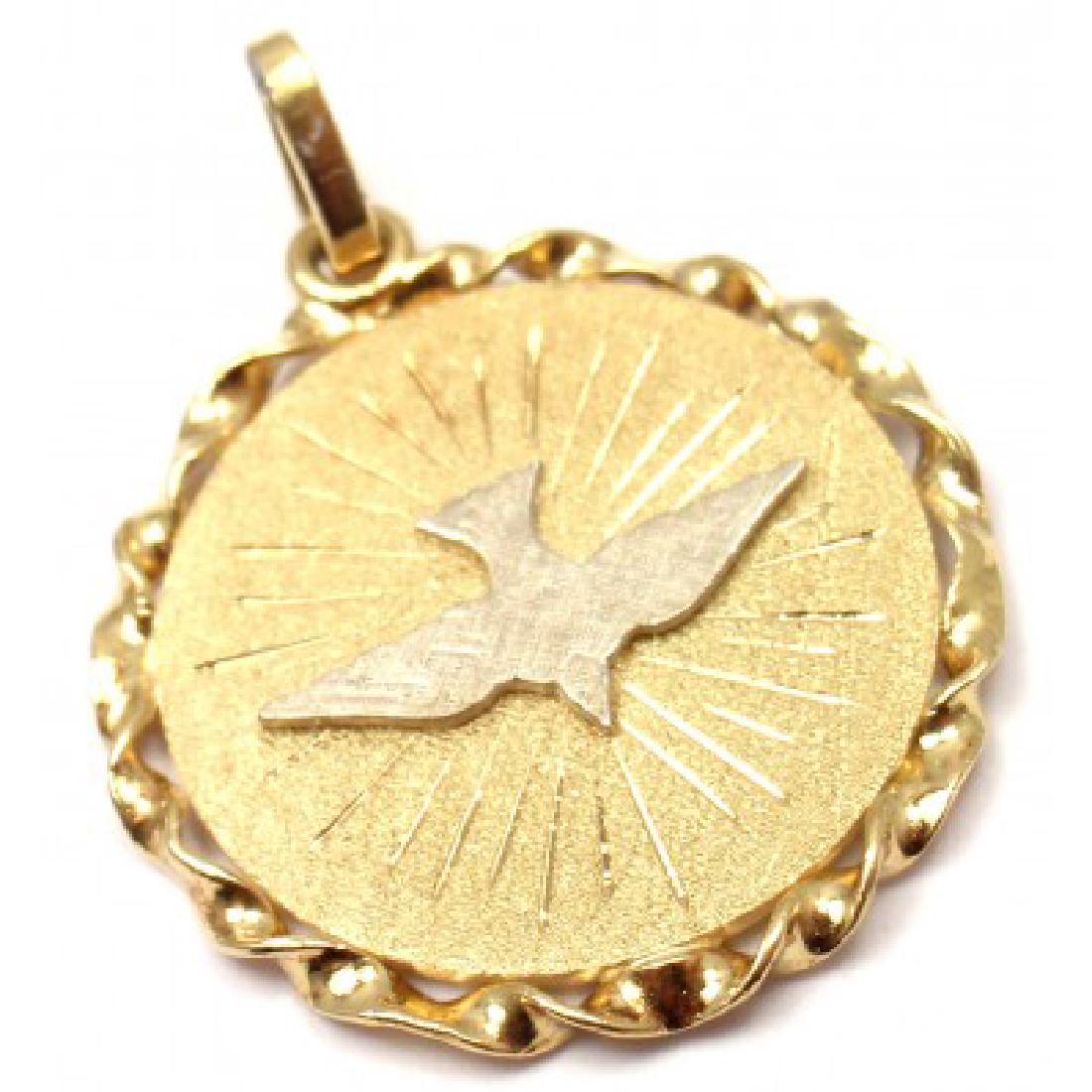 CARTIER 18K YELLOW & WHITE GOLD DOVE OF PEACE CHARM (1 of 3)