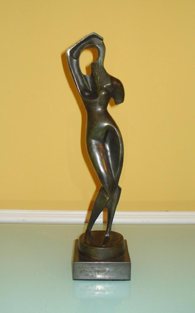 ALEXANDER ARCHIPENKO RUSSIAN/UKRAINIAN BRONZE SCULPTURE: Alexander Archipenko, Russian/Ukranian 1887-1964 Abstract Bronze. Signed Archipenko, dated 1914 After Size : 13.5" H, base 3.5” x 3.5” x 1.5”