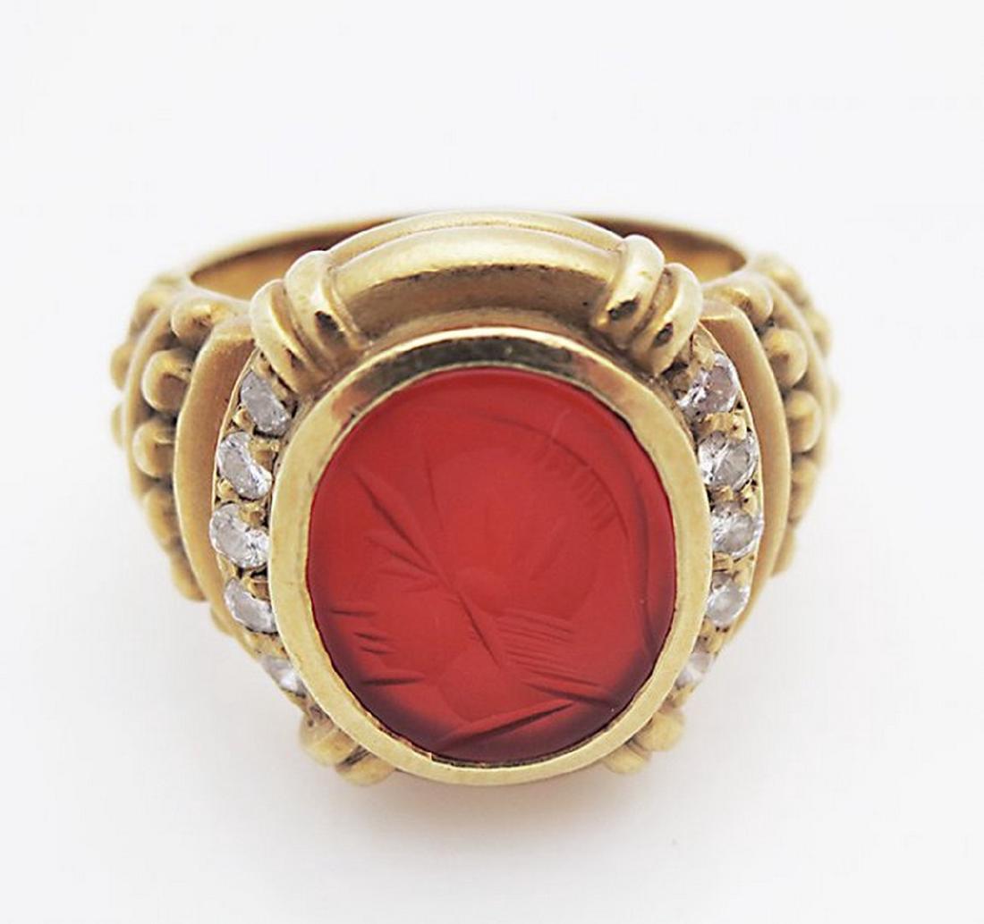 18k W Gold 1.30CT Diamond & Cabochon Ring (1 of 5)