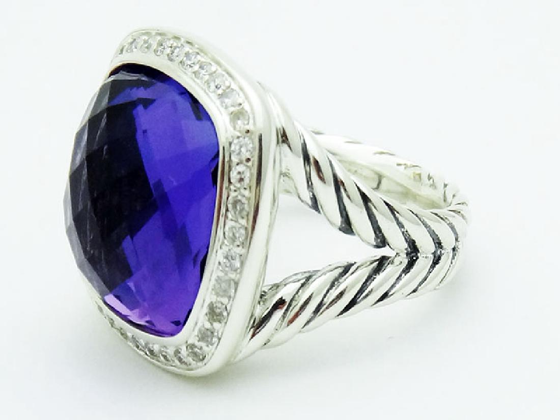 David Yurman Silver Albion Ring Amethyst & Diamonds (1 of 5)