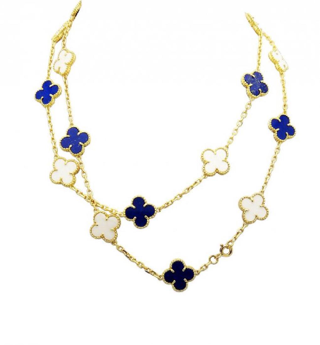 Van Cleef Alahambra 18K Lapis Lazulli & Pearl Necklace (1 of 6)