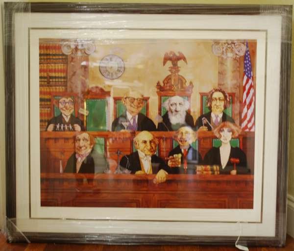CHARLES BRAGG "COURT SUPREME": ORIGINAL LITHOGRAPH, PENCIL SIGNED, 16/950, RETAILS AT $1400, FRAME SIZE: 37" x 32", BUYER ARRANGES SHIPPING, WE CAN RECOMMEND LOCAL SHIPPERS