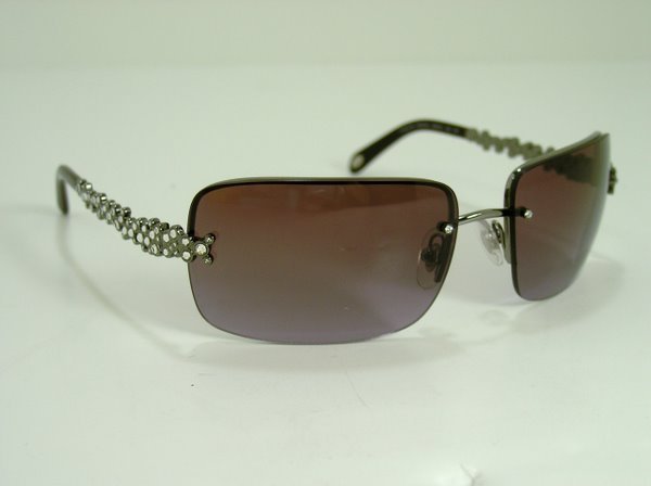 TIFFANY SUNGLASSES: TIFFANY SUNGLASSES ACCENTED WITH SWAROVSKI CRYSTALS #3013-B WITH BOX AND PAPERS