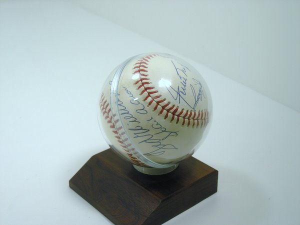 500 HOME RUN SIGNED BASEBALL: 11 SIGNATURES INCLUDING; T WILLIAMS, MICKY MANTLE, HANK AARON, HERMAN KILABREW, WILLIE MAYS AND REGGIE JACKSON plus shipping