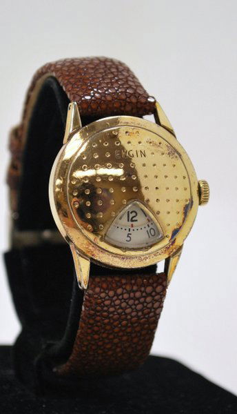 ELGIN GOLF WATCH GF + S/S: DIGITAL READOUT 1950S MANUAL WIND WRISTWATCH, VERY INTERESTING PEICE.