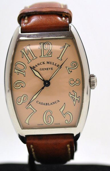 MENS FRANCK MULLER S/S CASABLANCA: MANUAL WIND W/ SALMON DIAL.