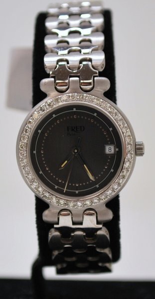 113 LADIES 18KT WG FRED OF PARIS DIAMOND WATCH